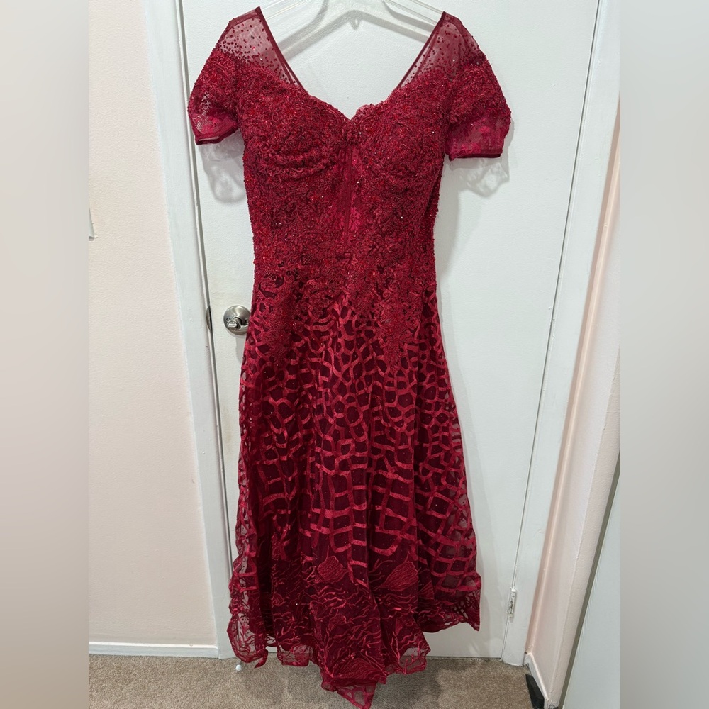 LIKE NEW LARA Red Beaded Gown